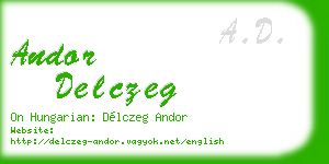 andor delczeg business card